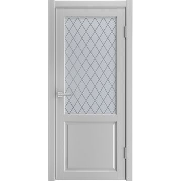 Межкомнатная дверь экошпон Эмалит 2 светло-серый со стеклом