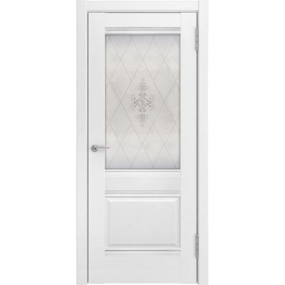Межкомнатная дверь экошпон Luxor ЛУ-52 белая остеклённая