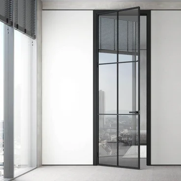 Межкомнатная алюминиевая дверь Loft 15 стекло серое прозрачное