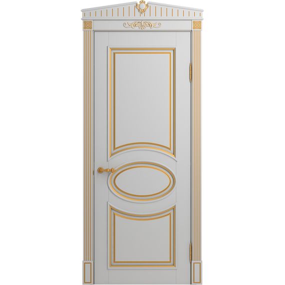 Межкомнатная дверь массив бука Viporte Лацио аворио патина золото глухая