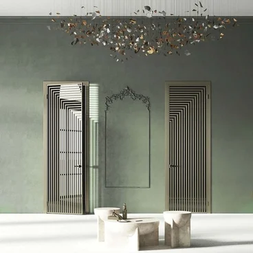 Межкомнатная алюминиевая дверь Loft 18 стекло прозрачное бесцветное