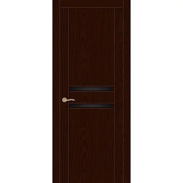 Межкомнатная дверь шпонированная Ситидорс Турин 2 ясень шоколад остеклённая