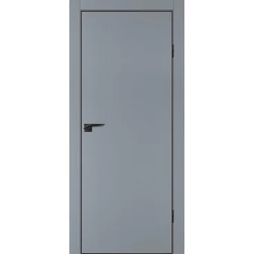 Межкомнатная дверь ПЭТ P-1 серый матовый кромка ABS черная