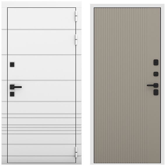 Входная дверь Бионика белый матовый панель шторм