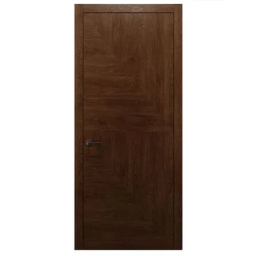 Межкомнатная дверь массив дуба Alvero Флэт-VI табачный глухая