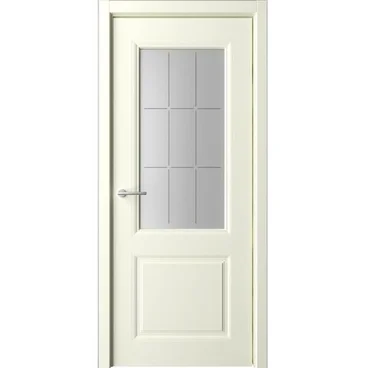 Межкомнатная дверь эмаль Albero Стиль 1 слоновая кость остеклённая