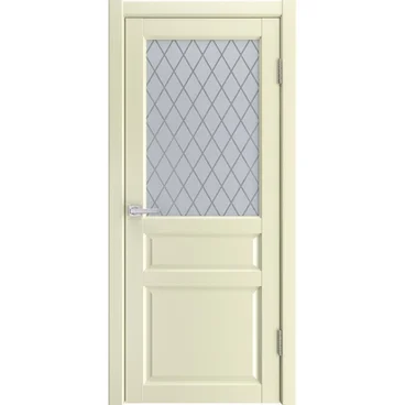 Межкомнатная дверь экошпон Emalit 3 слоновая кость со стеклом