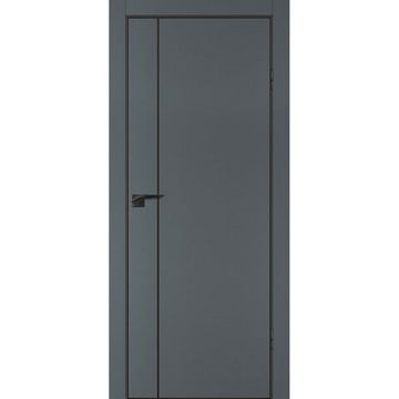 Межкомнатная дверь графит ПЭТ P-21 кромка ABS черная молдинг