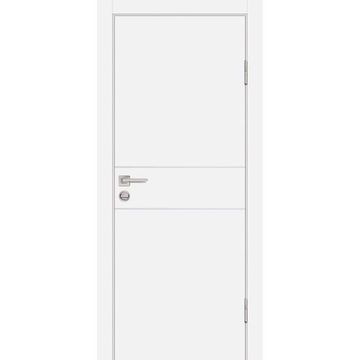 Межкомнатная дверь ПЭТ P-15 белая глухая кромка ABS в цвет полотна
