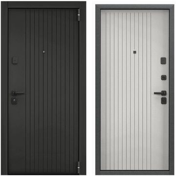 Входная дверь Super Omega PRO PP ПВХ чёрная шагрень OP-L1 ПВХ бьянко OP-L1