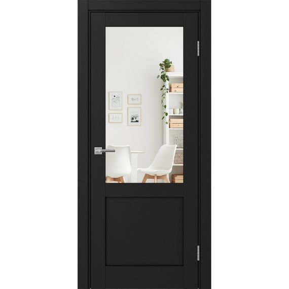 Фото двери из экошпона Турин 502.21 антрацит с зеркалом