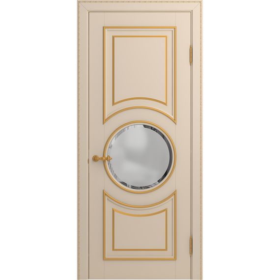 Межкомнатная дверь массив бука Viporte Лацио Амбиенте ваниль патина золото остекление 4