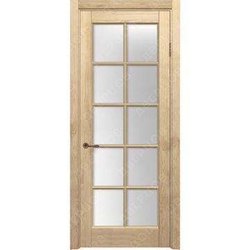 Межкомнатная дверь массив дуба без сучка Дверцов Кастро ПО-10 остеклённая