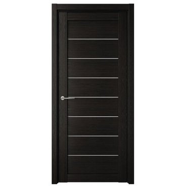 Межкомнатная дверь Сеул эко-шпон тёмный кипарис со стеклом