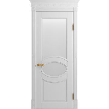 Межкомнатная дверь массив бука Viporte Лацио белая эмаль остеклённая