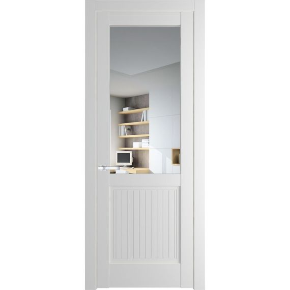 Межкомнатная дверь 3.2.2PM крем вайт остеклённая