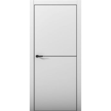 Межкомнатная дверь экошпон Палладий 2N манхеттен Al Black Edition кромка глухая