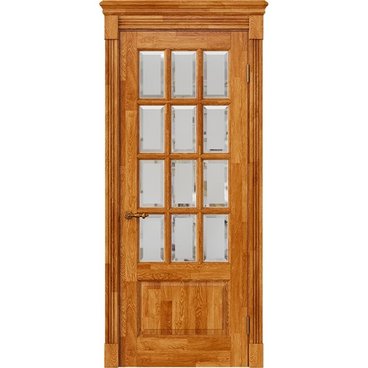 Межкомнатная дверь массив дуба Alvero Анна дуб натуральный патина остеклённая