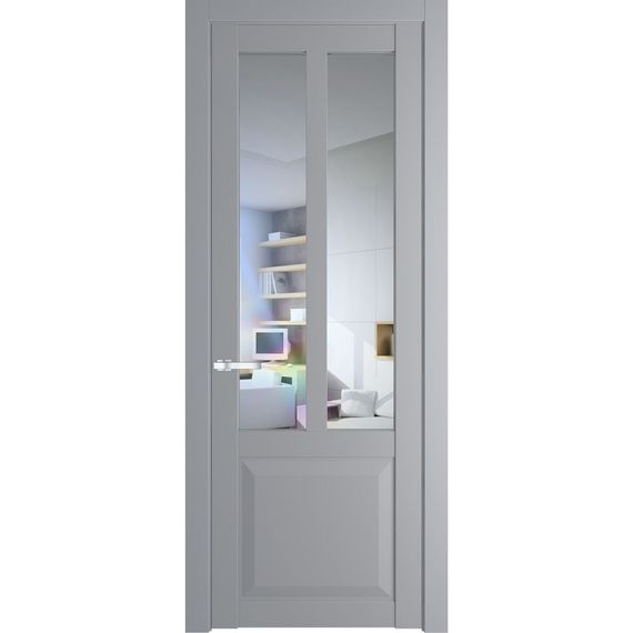 Межкомнатная дверь 1.8.2PD смоки остеклённая