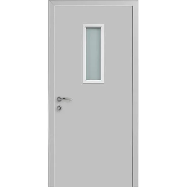 Дверь противопожарная деревянная CPL EI30 светло-серый RAL 7035 со стеклом