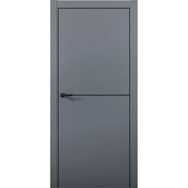Межкомнатная дверь экошпон Палладий 2N антрацит Al Black Edition кромка глухая