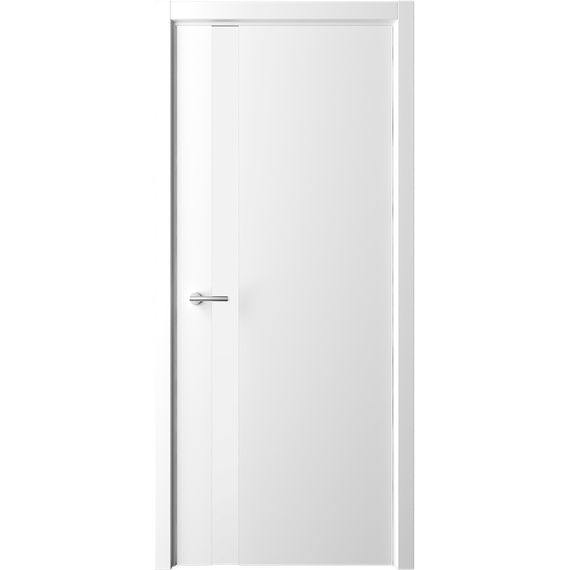 Фото межкомнатная дверь эмаль Albero Геометрия 5 белая стекло белое