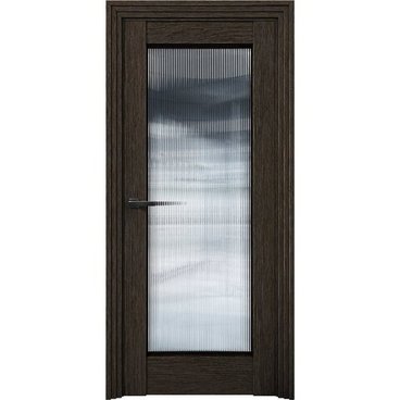 Межкомнатная дверь Никель 5 дуб тёмный со стеклом