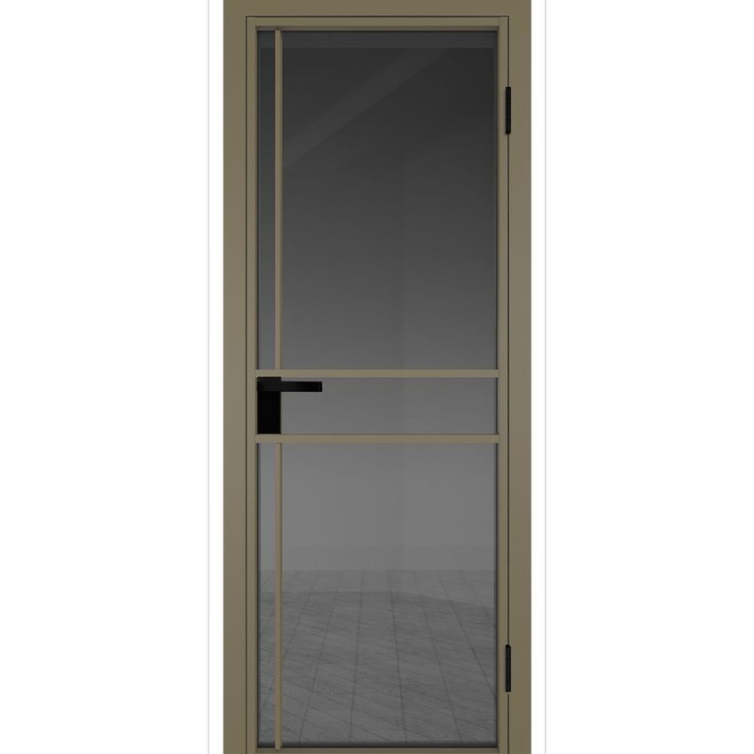 Межкомнатная алюминиевая дверь 9AG шампань остеклённая