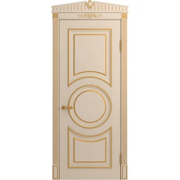 Межкомнатная дверь массив бука Лацио Амбиенте ваниль патина золото глухая