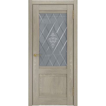 Межкомнатная дверь экошпон Legend ЛУ-52 дуб серый остеклённая