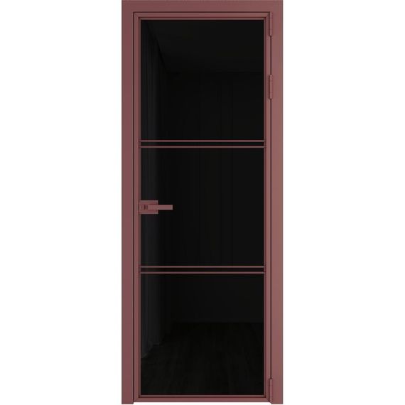 Алюминиевая межкомнатная дверь 3AХ красный антрацит остеклённая