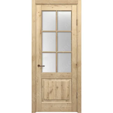 Межкомнатная дверь массив дуба с сучком Дверцов Ливорно ПО-6 остеклённая