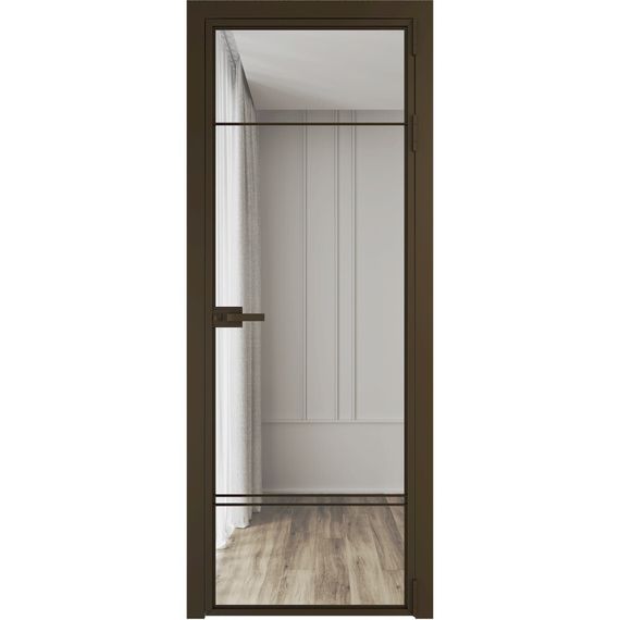 Алюминиевая межкомнатная дверь 4AХ деорэ остеклённая