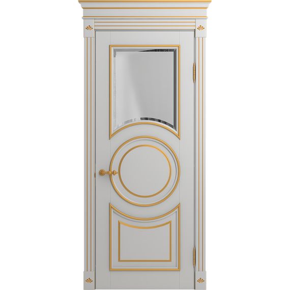 Межкомнатная дверь массив бука Viporte Лацио Амбиенте аворио патина золото остекление 1
