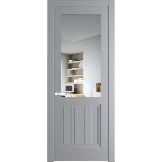 Межкомнатная дверь 3.2.2PM смоки остеклённая