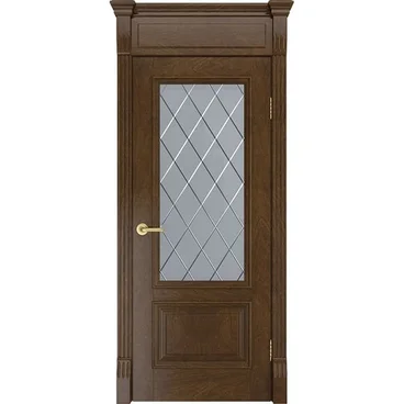 Межкомнатная дверь шпон Лондон дуб виски со стеклом