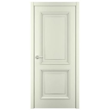 Межкомнатная дверь эмаль Багет 2 слоновая кость глухая