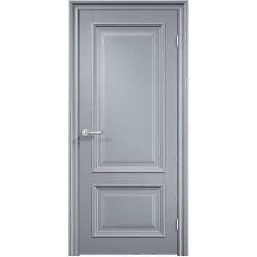 Межкомнатная дверь эмаль Дверцов Больцано 2 RAL 7047 патина серебро глухая
