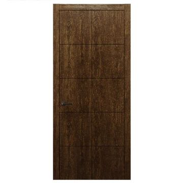 Межкомнатная дверь массив дуба Alvero Флэт-V орех золотой глухая