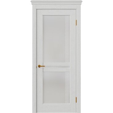 Межкомнатная дверь массив дуба селект Alvero Афина бьянко остеклённая