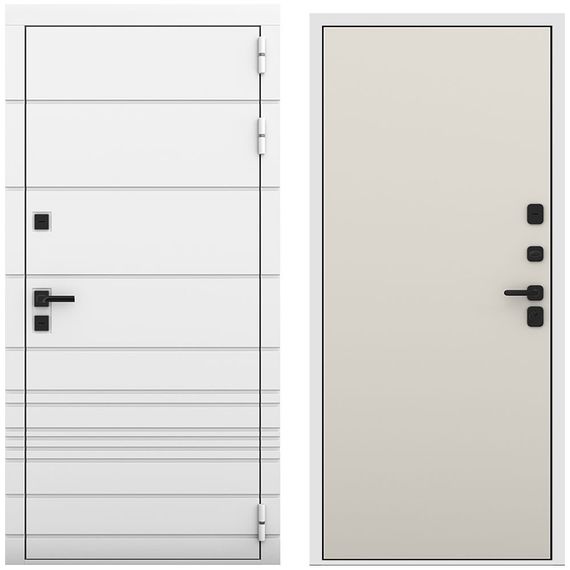 Входная дверь Бионика белый матовый панель гладкая