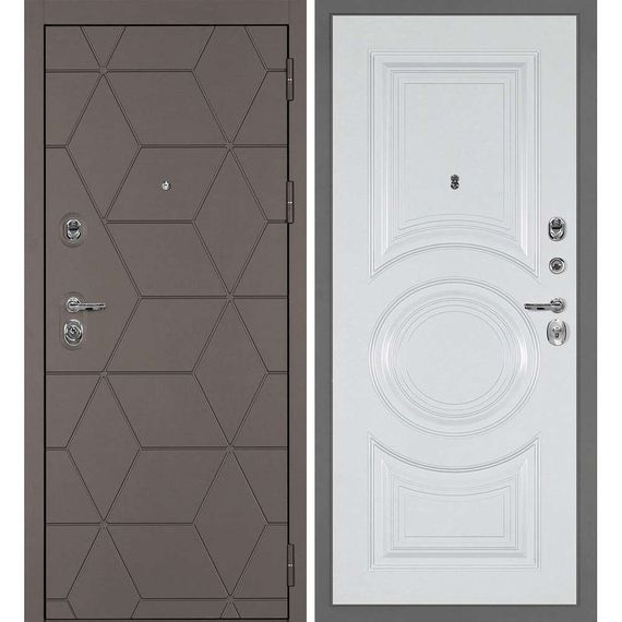 Входная дверь Тетра-181 панель фрезерованная PR-177 белая