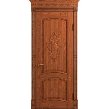 Межкомнатная дверь массив ясеня Бристоль Декор коньяк глухая