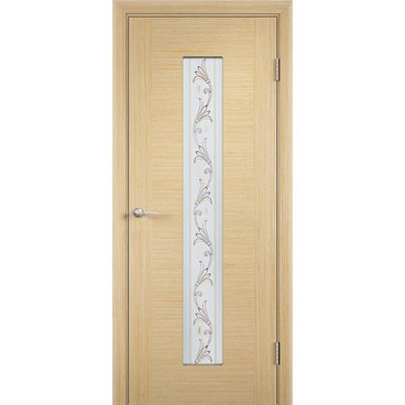 Межкомнатная дверь шпон Рондо белёный дуб остеклённая