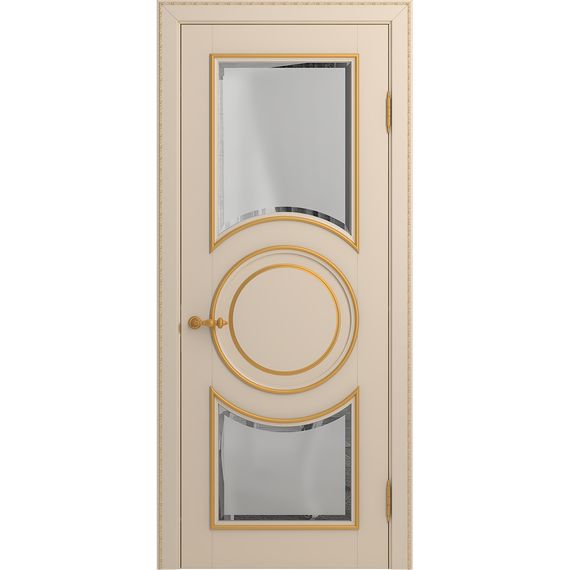 Межкомнатная дверь массив бука Viporte Лацио Амбиенте ваниль патина золото остекление 5