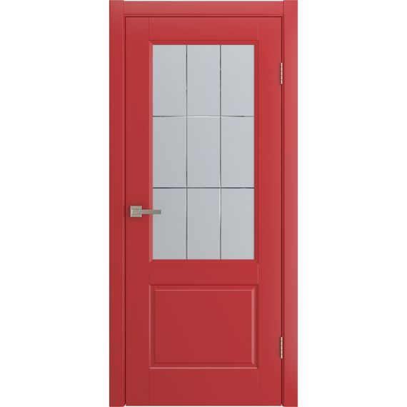 Фото двери Патриция красная эмаль RAL 3028 со стеклом