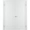 Фото глухой двухстворчатой распашной двери Аура белая эмаль
