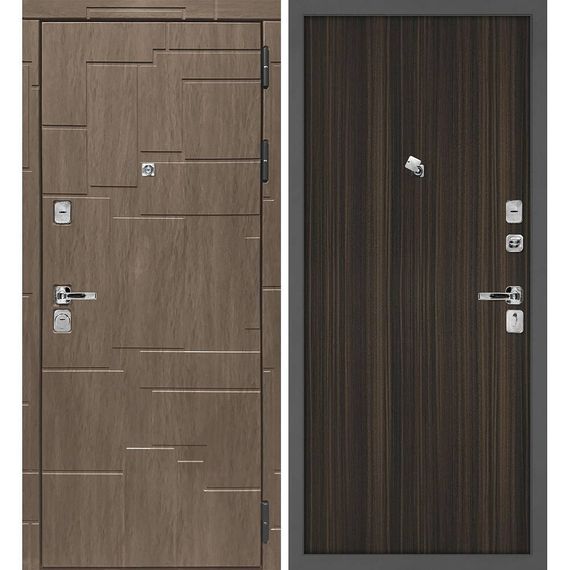 Входная дверь Домино дымчатая луна панель гладкая эвкалипт африканский