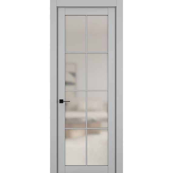 Фото межкомнатная дверь керамик NC 5 шеллак серый остеклённая