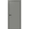 Межкомнатная дверь экошпон Неаполь 1 серый алюминиевая чёрная кромка глухая
